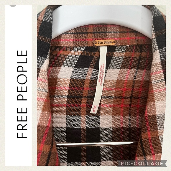 FREE PEOPLE PLAID EMBROIDERED SEQUIN SHIRT - Picture 6 of 6
